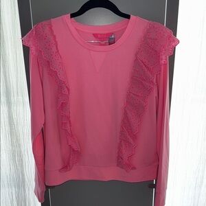 Lilly Pulitzer Pink Ruffled Long Sleeve Blouse